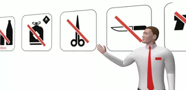 Images des objets interdits dans un avion