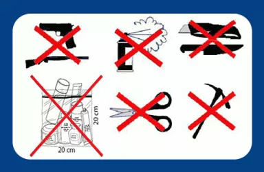 Image des objets interdits en cabine