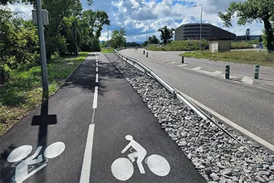 Photo de la piste cyclable côté Nord
