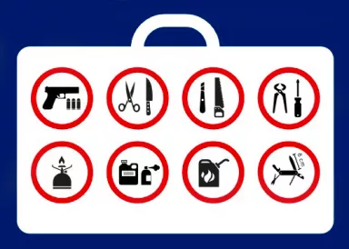 Verbotene Gegenstände im Handgepäck