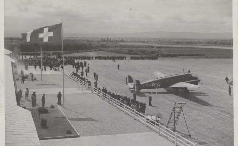 Inauguration de l'Aéroport de Bâle-Mulhouse en 1946