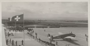 Inauguration de l'Aéroport de Bâle-Mulhouse en 1946