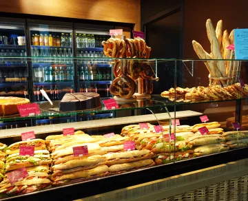 Photo des sandwichs, baguettes et bretzels de chez Poulaillon