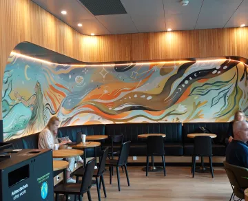 Photo de l'espace détente de Starbucks
